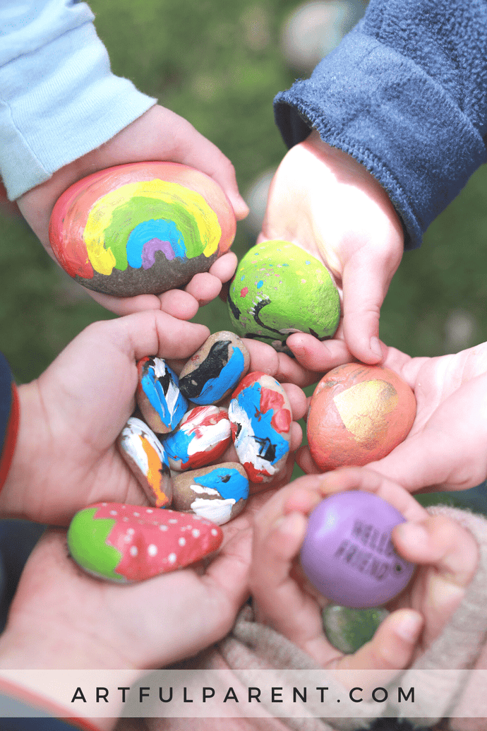 A Hide & Seek Rock Painting Kit with Creativity for Kids