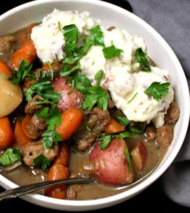 A vegan Irish Stew that is so like the traditional lamb stew served around that gorgeous country