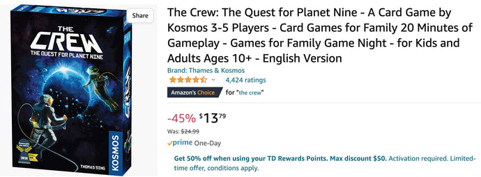 Amazon.ca: The Crew, The Quest for Planet Nine  $13.79 Reg. $24.99