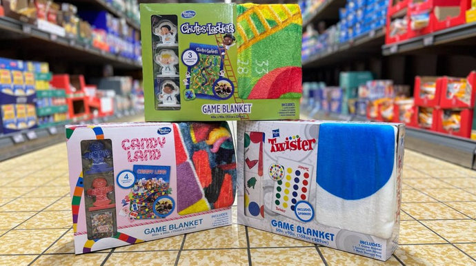 Hasbro Game Blanket Sets Only $24.99 at ALDI | Chutes and Ladders, Candy Land, or Twister