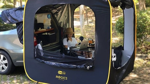 Try this pop-up cabin next time you want to go camping with your car