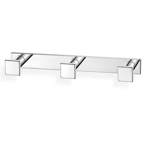 SCBA Wall Square Triple Towel Robe Hook Hanger for Bath Towel Holder, Brass