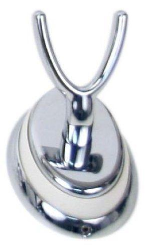 Creative Specialties by Moen Calais Chrome/White Double Robe Hook #3703CHW