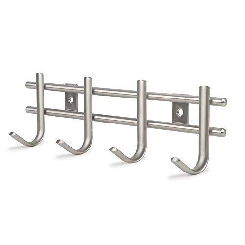 Urevised Wall Mounted Coat Rack Hooks - Heavy Duty Wall Hooks Rack Robe Hooks Metal Decorative Hook Rail - for Bathroom Kitchen Office Entryway Hallway Closet, Hooks, Brushed Finish