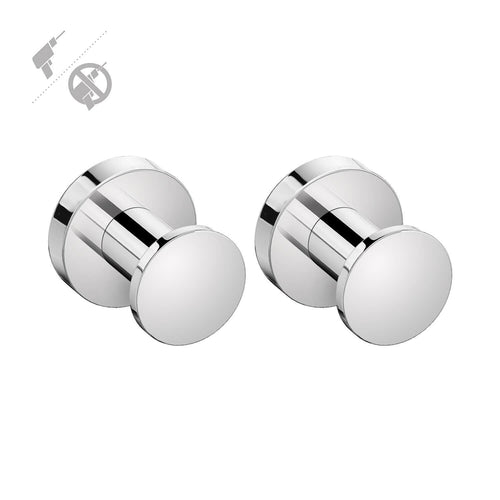 Pomdor Self Adhesive Double Towel Robe Hook Hanger for Bathroom Towel Holder