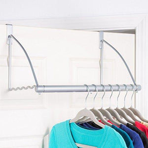 New hold n storage over the door closet valet over the door clothes organizer rack and door hanger for clothing or towel home and dorm room storage and organization