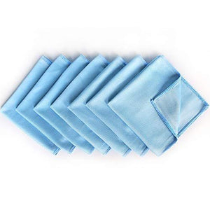 Purchase auto care microfiber glass cleaning cloths towels for windows mirrors windshield computer screen tv tablets dishes camera lenses chemical free lint free scratch free 12x12 blue 8 pack