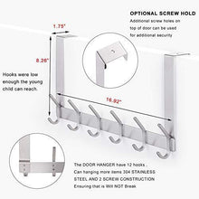Discover the yumore door hanger stainless steel heavy duty over the door hook for coats robes hats clothes towels hanging towel rack organizer easy install space saving bathroom hooks
