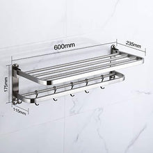 Products 304 stainless steel towel racks for bathroom with double towel bars 24 inch wall mount bath rack rustproof double layers foldable rail shelves bar with hooks
