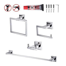 Kes 4-Piece Bathroom Accessory Set No Drill Glue RUSTPROOF Without Drilling Screw Free Wall Mount Polished SUS 304 Stainless Steel, LA240DG-42