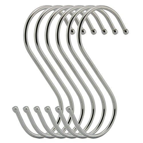 On amazon agilenano extra large s shape hooks heavy duty stainless steel hanging hooks multiple uses ideal for apparel kitchenware utensils plants towels gardening tools