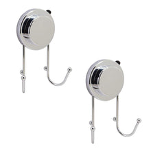 Suction Cup Hook,OKOMATCH Chrome Adhesive Vacuum Wall Mount Stainless Steel Holder Storage Hanger,Heavy Duty,Repeated Use - 2Pcs/Pack