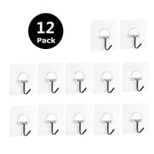 Adhesive Ceiling Hooks Wall Hanger Hook 17.6lb/8kg(Max), Bathroom Kitchen Transparent Reusable Seamless Scratch Wall Hooks for Towel Loofah Bathrobe C