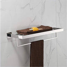 Storage towel hanger bathroom shelf contemporary stainless steel 1 pc hotel bath double