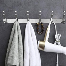 Great arplis wall mounted hooks stainless steel rack wall hanger with 6 double hooks design coat towel rail hook for foyer hallways and bedrooms
