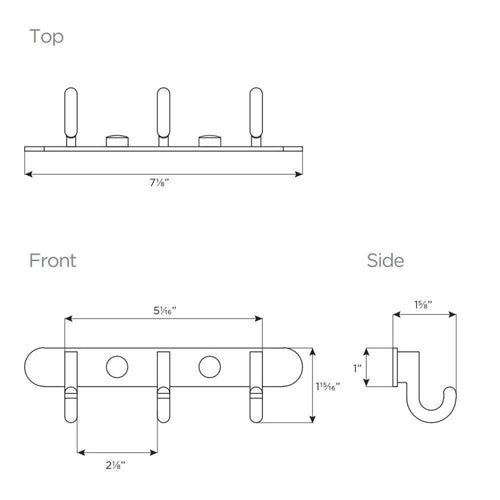 MAYKKE Gilbert Brass 3 Hook Coat Rack in Brushed Nickel | Wall Mount Bathroom, Entryway, Hallway, Mudroom Clothes Hat and Key Hanger | OYA1060103