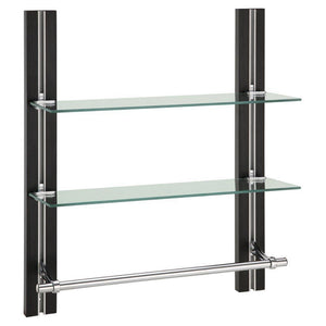 On amazon organize it all mounted 2 tier adjustable tempered glass shelf with chrome towel bar