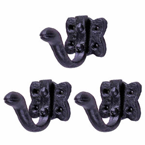 3 Robe Hook Black Wrought Iron | Renovator's Supply