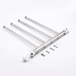 Buy now elifeapply swivel towel rack stainless steel swing out towel bar 4 swing arms wall mounted towel holder space saving swinging towel bar for bathroom and kitchen