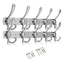 On amazon double row hooks wall hanger stainless steel rack hook coat hat clothes robe holder towel rack 2pack
