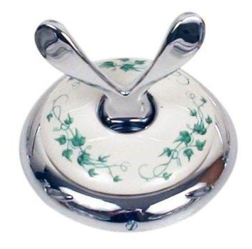 Moen Boutique Chrome w/ White Ceramic Green Ivy Double Robe Hook #4703IVY