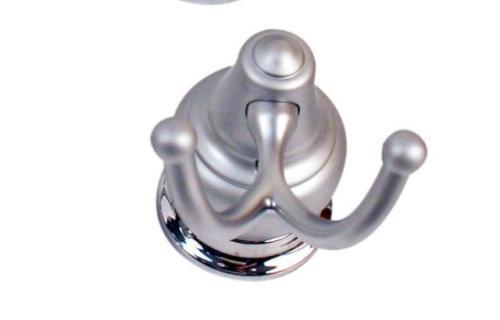 Moen Decorator Platinum/Chrome Double Robe Hook 4703PMC