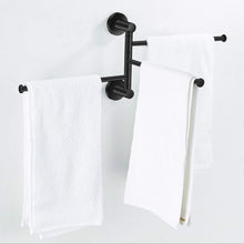 Featured towel rack bathroom swivel towel bar 3 multi fold able arms rotation organizer swing towel shelf space saving hanger kitchen hand towel holder wall mount stainless rubber matte black marmolux