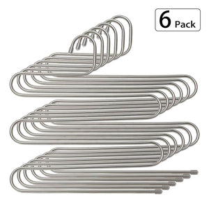 Amazon stephenie 6 pack s type 5 layer stainless steel hanger with multifunctional for pants tie scarf anti skid scarf towel clothes