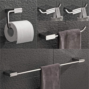 Discover the best velimax bathroom 5 piece hardware set chrome bathroom holder set stainless steel wall mounted towel hook towel ring toilet roll holder towel bar polished finish