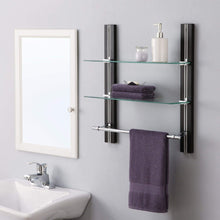 Order now organize it all mounted 2 tier adjustable tempered glass shelf with chrome towel bar