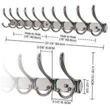Save dseap wall mounted coat rack 10 hooks heavy duty stainless steel metal coat hook for clothes towel hat robes mudroom bathroom entryway cock tail chromed 2 packs