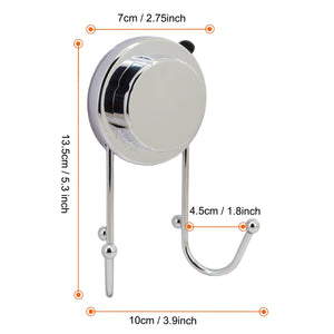 Suction Cup Hook,OKOMATCH Chrome Adhesive Vacuum Wall Mount Stainless Steel Holder Storage Hanger,Heavy Duty,Repeated Use - 2Pcs/Pack