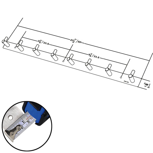 WEBI Wall Mounted Coat Rack - Heavy Duty SUS 304 Wall Hooks Rack Robe Hooks Metal Decorative Hook Rail - for Bathroom Kitchen Office Entryway Hallway,8 Hooks, Brushed Finish,2 Packs