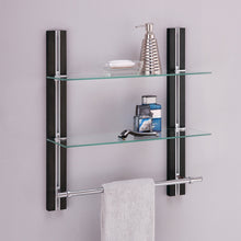 Online shopping organize it all mounted 2 tier adjustable tempered glass shelf with chrome towel bar