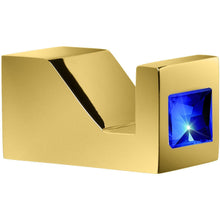Moonlight Brass Robe Hook in Gold W/ Swarovski Crystals - White/ Blue/ Black