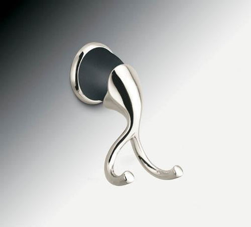 Moen Asceri Polished Nickel/Matte Black Robe Hook #8103NLBL