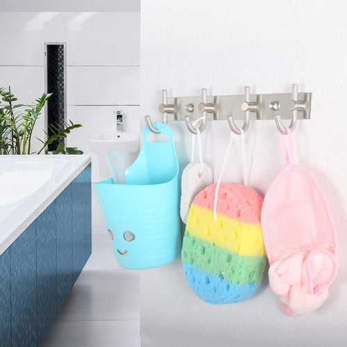 WEBI Wall Mounted Coat Rack Hooks - 30-Inch 10 Hooks Coat Hat Hook Rail, Heavy Duty Stainless Steel 304 Decorative Robe Hooks for Bathroom Kitchen Entryway Closet Foyer Hallway,Brushed Nickel,2 Packs