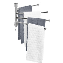 Online shopping mygift wall mounted stainless steel swivel towel bar 4 swing arm hand towel drying rack for bathroom and kitchen