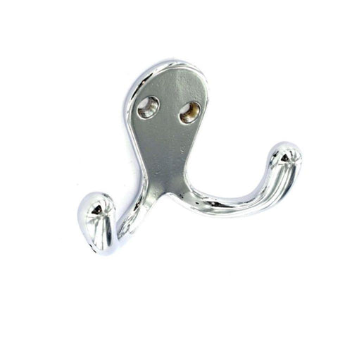 Double Robe Hook - 70mm - Chrome Plated - Pack of 2
