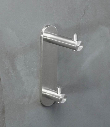 PSBA Towel Double Robe Hook Hanger for Bath, Kitchen Vertical Holder Steel Matte