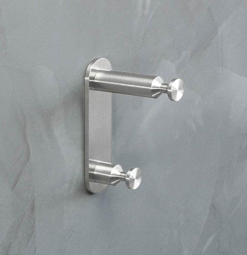 PSBA Towel Double Robe Hook Hanger for Bath, Kitchen Vertical Holder Steel Matte