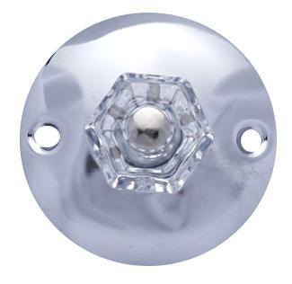 Art Deco Style Polished Chrome and Clear Glass Robe Hook