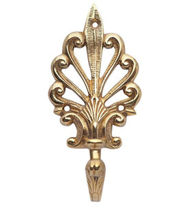 Art Deco Fleur De Lis Solid Brass Robe Hook