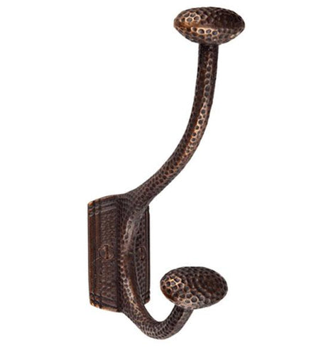 6 3/4 Inch Mission Style Solid Copper Robe Hook with Oval Motif