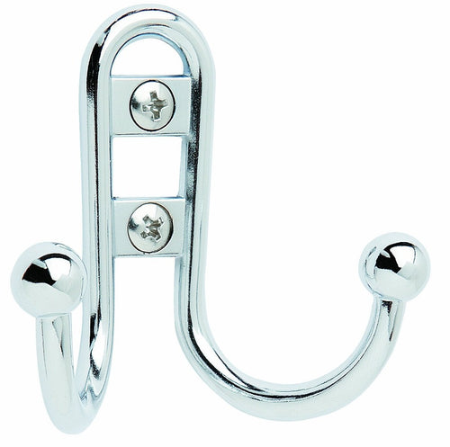 Amerock H5545726  Double Prong Robe Hook, Chrome, Small