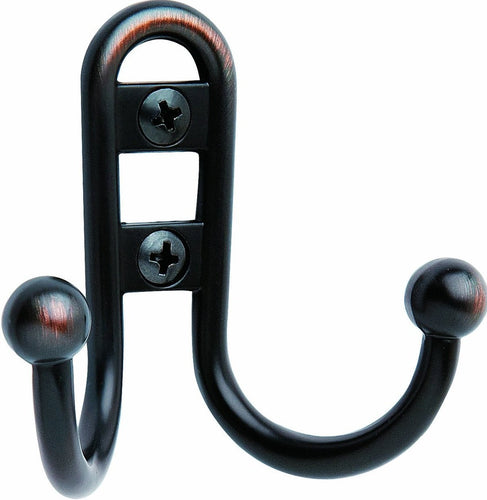 Amerock H55457ORB Single Hooks Double Prong Robe Hook, Oil Rubbed Bronze