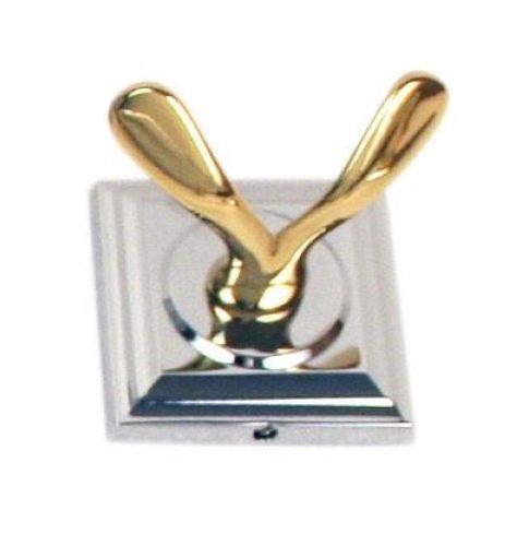 Moen Monaco Chrome/Polished Brass Double Robe Hook #4603CB